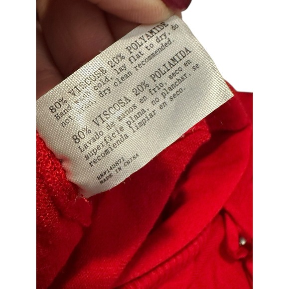 Frankie B Breeze Low Rise Cloud Knit Pants in Love Bug Red Wide Leg #EF9-8 - Picture 8 of 13